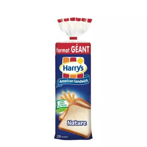 Pain de mie american sandwich nature géant x28 1,1kg - HARRY'S