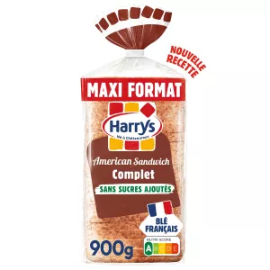 Mkate wa Mkate wa Amerika bila sukari iliyoongezwa muundo wa kiwango cha juu bila nyongeza 900g - HARRY'S