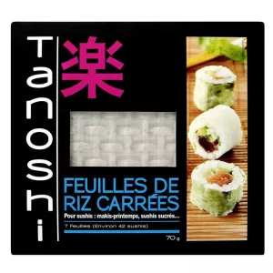 Tanoshi Feuilles de riz Carrees 70g
