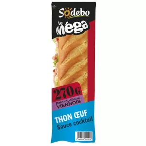 Vienense Pão Baguete Sanduíche Molho de ovo Cocktail 270g - SODEBO