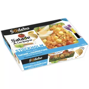 Ensalada Estocolmo Pasta Tartare Salmon Egg Vegetales crudos 320 g - SODEBO