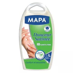 قفازات ساتان ناعمة مقاس L x10 - MAPA