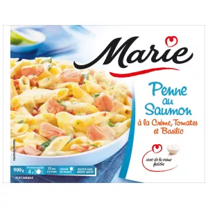 Penne con salmón, nata, tomate y albahaca 900g - MARIE