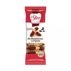 Magdalenas largas marmoladas con chocolate x20 250g - LE STER
