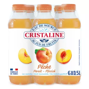 带有调味果汁钓鱼的源水6x50cl - Cristaline