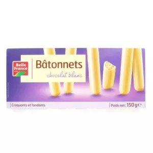 Sticks Crujientes de Chocolate Blanco 150g - BELLE FRANCE