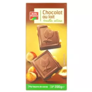 Chokoleti ya maziwa yote ya Hazelnut 200g - BELLE FRANCE