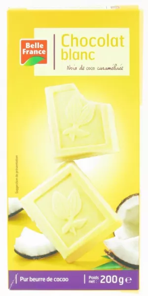 Cioccolato Bianco Al Cocco 200g - BELLE FRANCE
