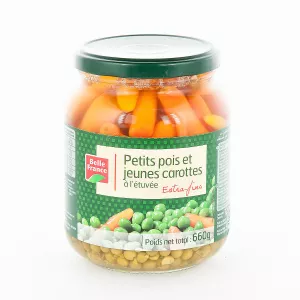 Ervilhas Pequenas Cenoura Extra Finas 660g - BELLE FRANCE