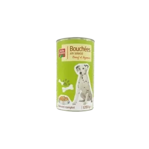 Bocconcini in Gustoso Sugo di Manzo e Verdure per Cani 1200g - BELLE FRANCE