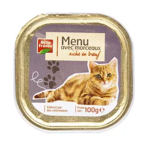 富含牛肉的猫菜单 100 克 - BELLE FRANCE