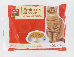 Gesneden Vleessauzen Voor Katten 4x100g - BELLE FRANCE