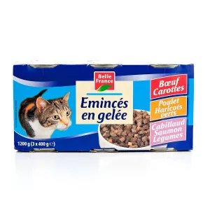 ​​Thạch đa dạng cho mèo 3x400g - BELLE FRANCE