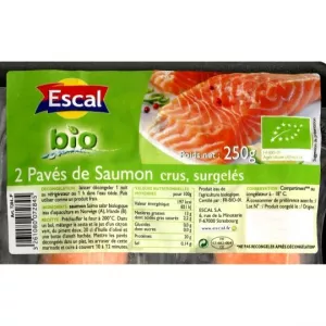 Pavés de saumon crus BIO 2x125g - ESCAL