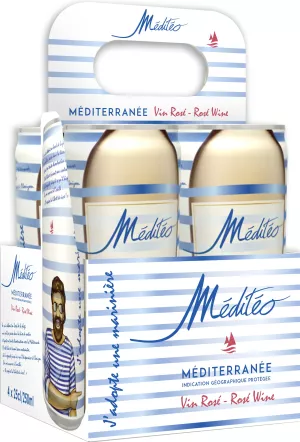 地中海ロゼワイン IGP 12% 4x25cl - MEDITEO