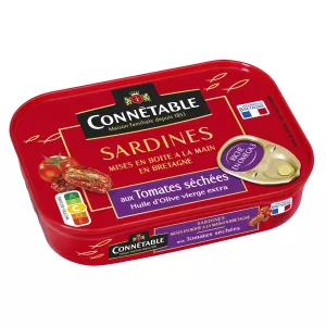 Cá mòi ngâm dầu ô liu và cà chua khô 135g - Connetable