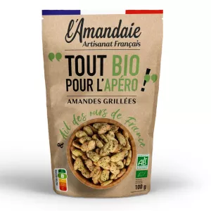 Amandes grillées ail Bio 100g - L'AMANDAIE