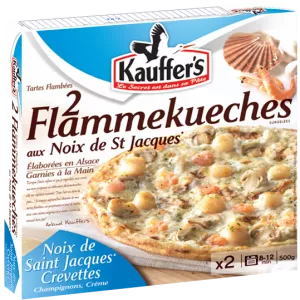 Tartes flambées aux noix de Saint-Jacques & crevettes 2x250g - KAUFFER'S