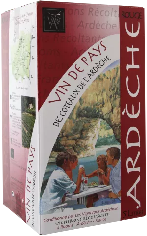 Vino rosso della Côteaux de l'Ardèche 11,5% Bib 5L