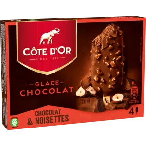 Glace chocolat lait noisette x4 - COTE D'OR
