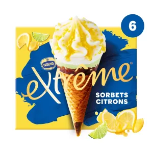 Glace Cône sorbet citron jaune et vert 426g - EXTREME