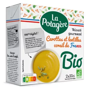 Velouté Gourmand Carottes Lentilles Corail Bio - LA POTAGERE