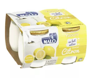 Yogur de leche entera sabor limón 4x125g - MALO