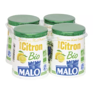 Yaourts bio au lait entier saveur citron - MALO