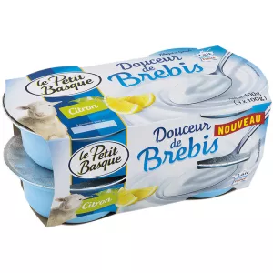 Zoete Citroen Schapen Yoghurt 4x100g - LE PETIT BASQUE