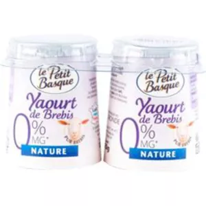 Yaourt de Brebis Nature 0% x2 - LE PETIT BASQUE