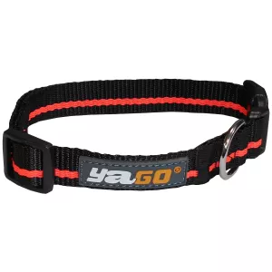 Black & orange nylon dog necklace Aimé - Yago