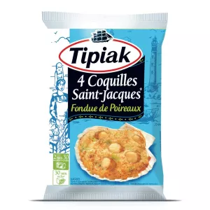 Coquilles St Jacques fondue de poireaux 4x90g - TIPIAK