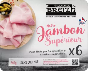 पका हुआ हैम, 6 स्लाइस 240 ग्राम - टेरे डे ब्रीज़