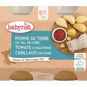 BABYNAT Pomme de terre du Centre-Val de Loire Tomate Cabillaud Sauvage 6m 2x200g - VITAGERMINE