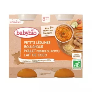 Repas bébé légumes boulghour Bio des 8 mois 2x200g - BABYBIO