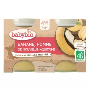 Baby Compotes From 4 Months Apple Banana No Added Sugars Organic 2x130g -babybio