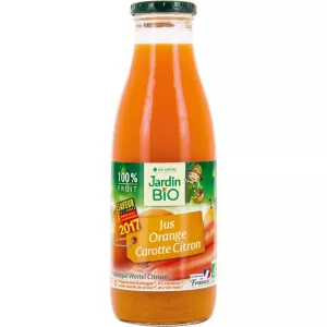 Jus orange, carotte, citron BIO 75cl - JARDIN BIO