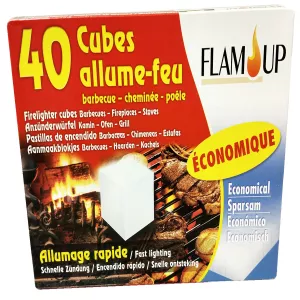 SET MIT 40 geruchlosen Feueranzünder-Würfeln - FLAM'UP