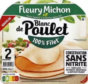 Pechuga de pollo con conservación sin nitritos, 2 rebanadas - FLEURY MICHON