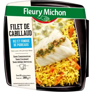 Flt Cabillaud F.poir.riz 208g