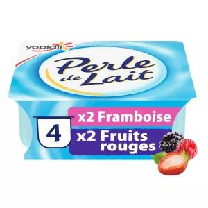 Sữa chua khuấy Quả mâm xôi Quả đỏ Trân châu sữa 4x125g - Yoplait