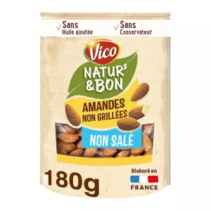 Natural unsalted almonds Natur & Bon 180 G - VICO