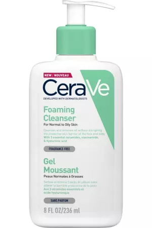 Gel Moussant Nettoyant Quotidien Peau Normale à Grasse 236ml - CERAVE