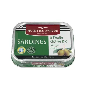 Cá mòi ngâm dầu ô liu hữu cơ 115g - LES MOUETTES D'ARMOR
