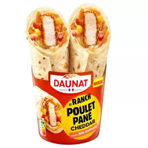 Enrole o molho de cheddar de frango à milanesa Big Burger 180g - Daunat