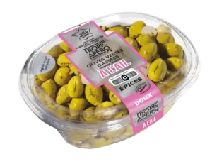 Aceitunas verdes rotas de Marruecos