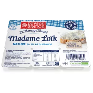 Formaggio Montato Madame Loïk Nature Con Sale Di Guérande 9x20g - Paysan Breton