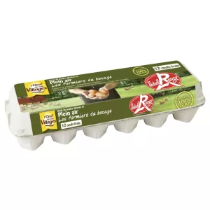 Яйца с красной этикеткой среднего размера x12 - L'OEUF DE NOS VILLAGES