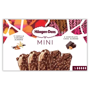 Minis bâtonnets vanilla caramel & chocolate almond x5 - HAAGEN DAZS