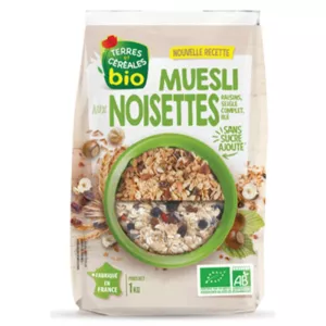 Muesli Alla Nocciola Bio 1kg - TERRES ET CÉRÉALES